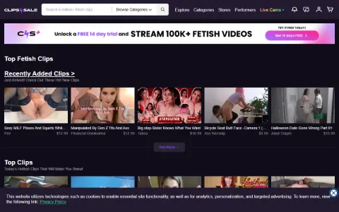 Screenshot of Clips4Sale