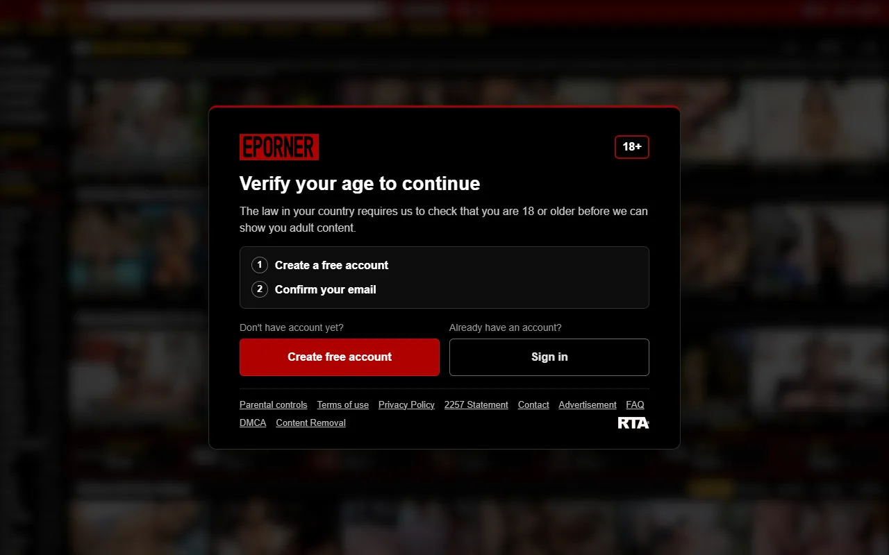 Screenshot of the Eporner homepage (eporner.com)
