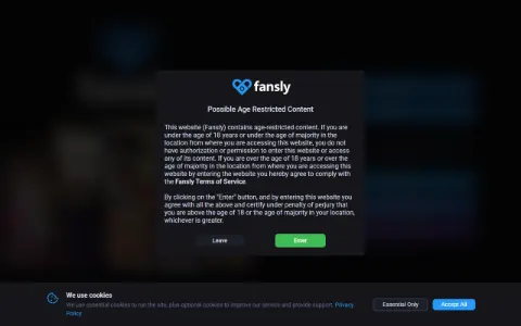 Screenshot of Fansly