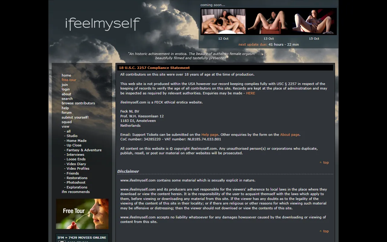 Screenshot of the Ifeelmyself homepage (ifeelmyself.com)