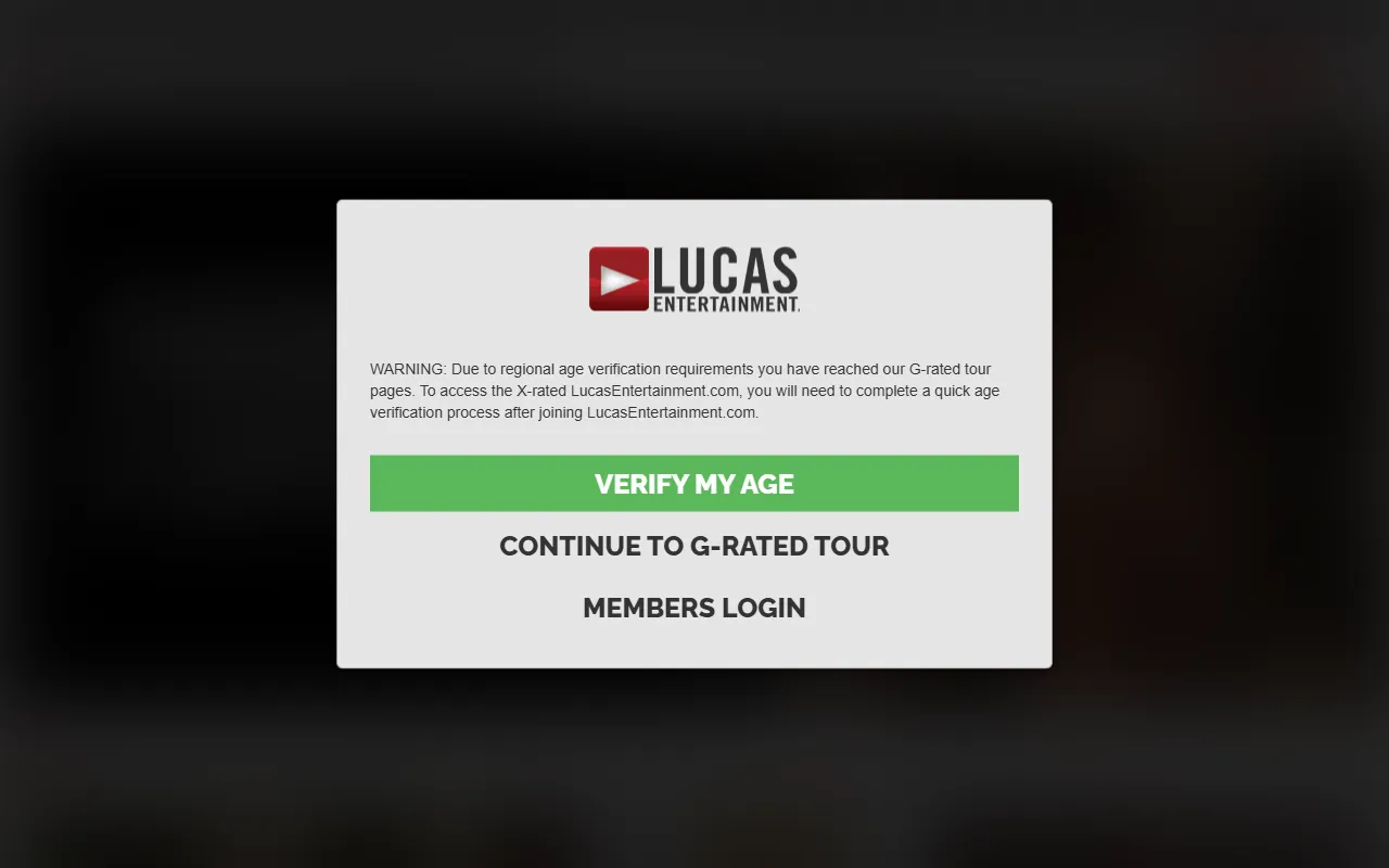Screenshot of the Lucas Entertainment homepage (lucasentertainment.com)