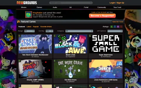 Screenshot of Newgrounds (Adult)