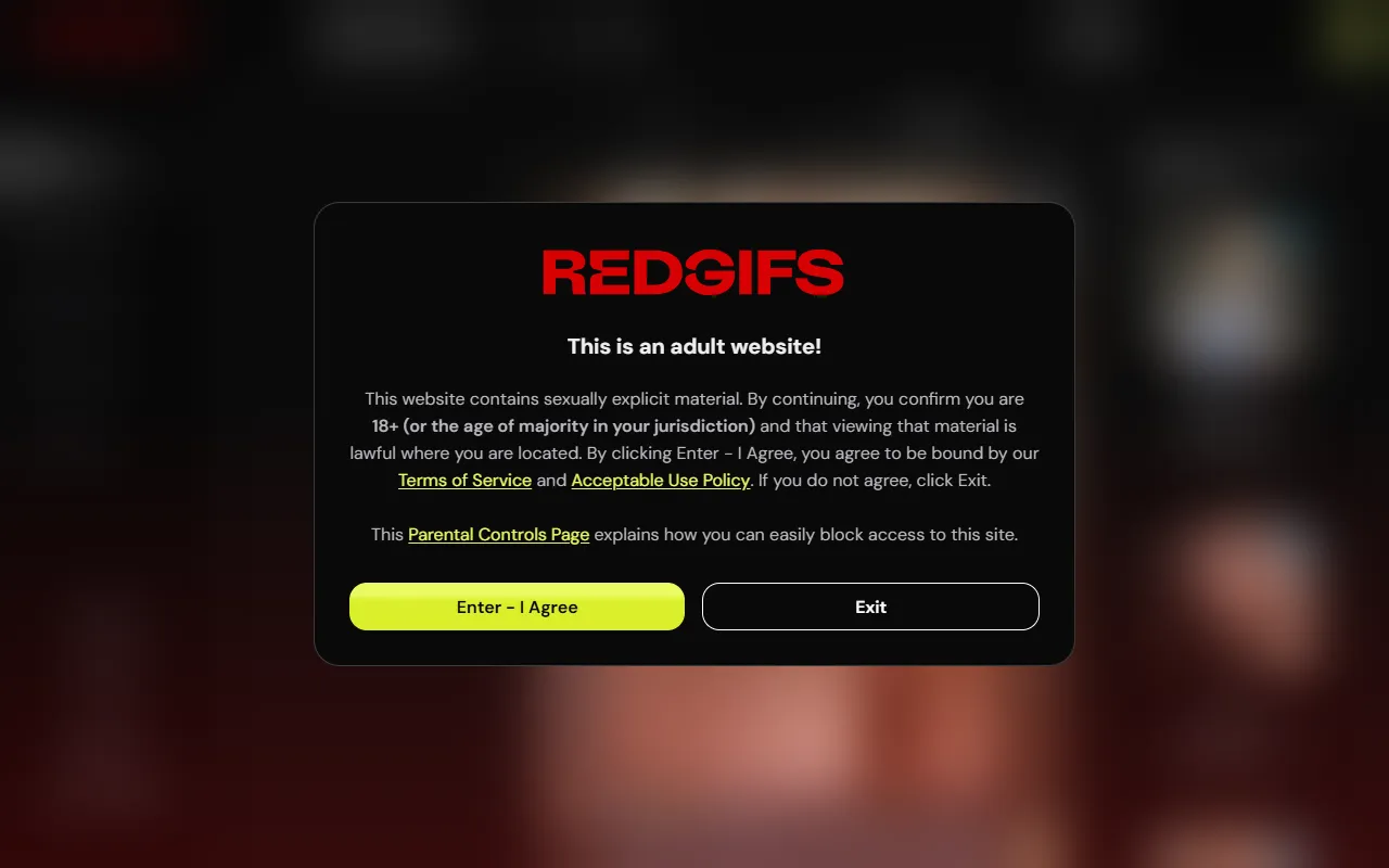 Screenshot of the RedGIFs homepage (redgifs.com)