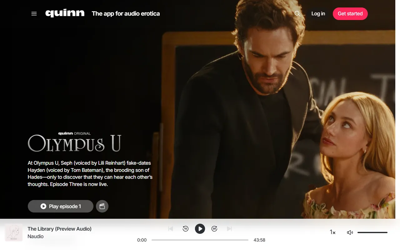 Screenshot of the Quinn homepage (tryquinn.com)