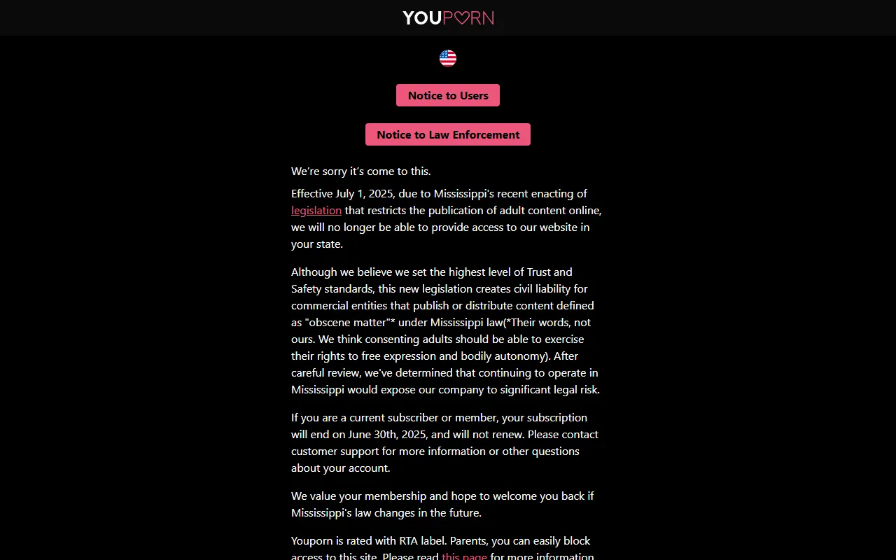 Screenshot of the YouPorn homepage (youporn.com)